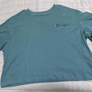 Champion Teal Cropped Tee